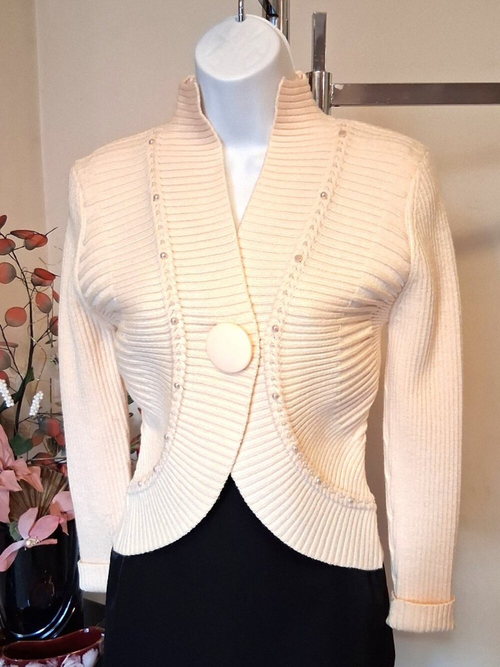 Quality Structured Knit Shrug 100% Cotton Cardigan Yellow Sweater Women S Office